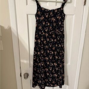 Macy's Black Floral Midi Dress